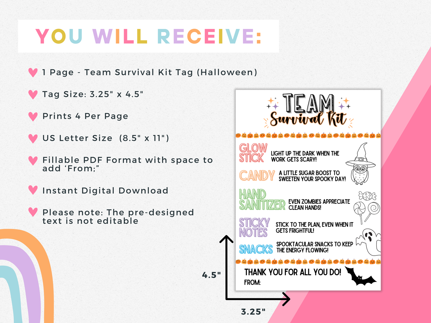 Team Survival Kit Tags (Halloween)