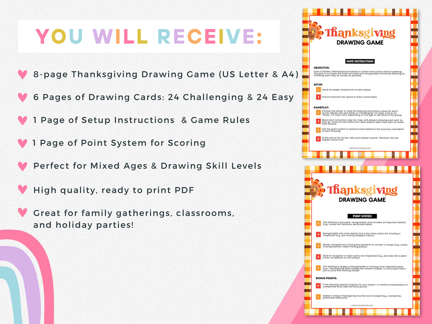 Thanksgiving Drawing Game