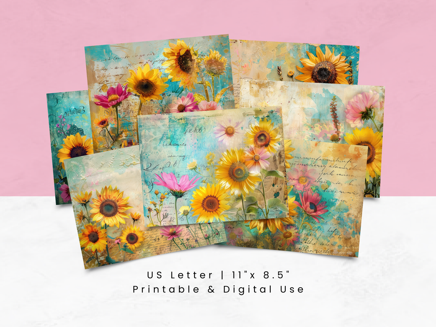 Sunflowers Vol 1 - Junk Journal & Scrapbooking Paper