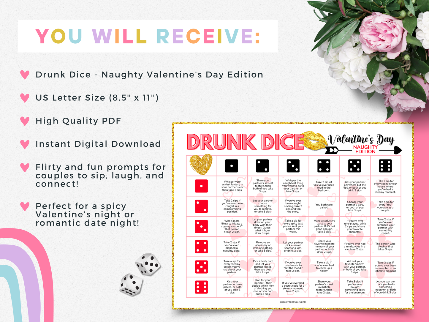 Drunk Dice - Naughty Valentine's Day Edition