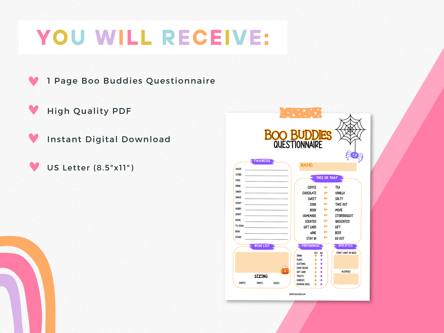 Boo Buddies Questionnaire