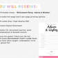Retirement Party Game - Advice & Wishes