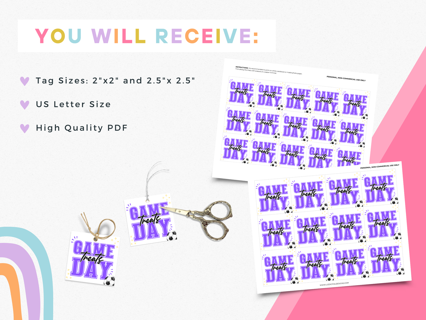 Soccer Game Day Treat Tags