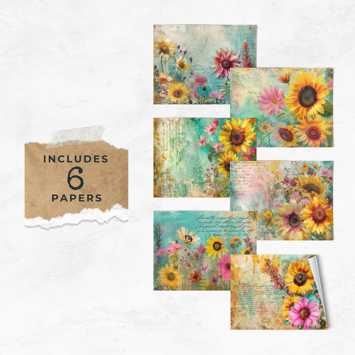 Sunflowers Vol 2 - Junk Journal & Scrapbooking Paper