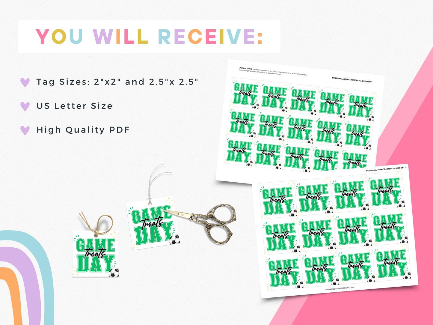 Soccer Game Day Treat Tags