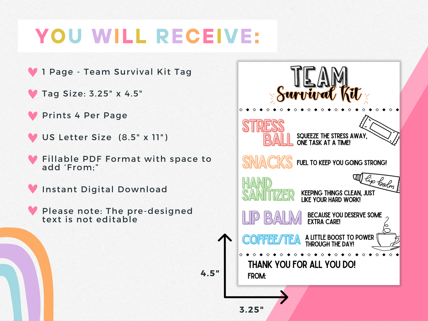 Team Survival Kit Tags