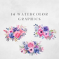 Dreamy Watercolor Florals Clipart Pack