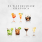 Watercolor Cocktails Volume 1 Clipart Pack