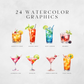 Watercolor Cocktails Volume 2 Clipart Pack