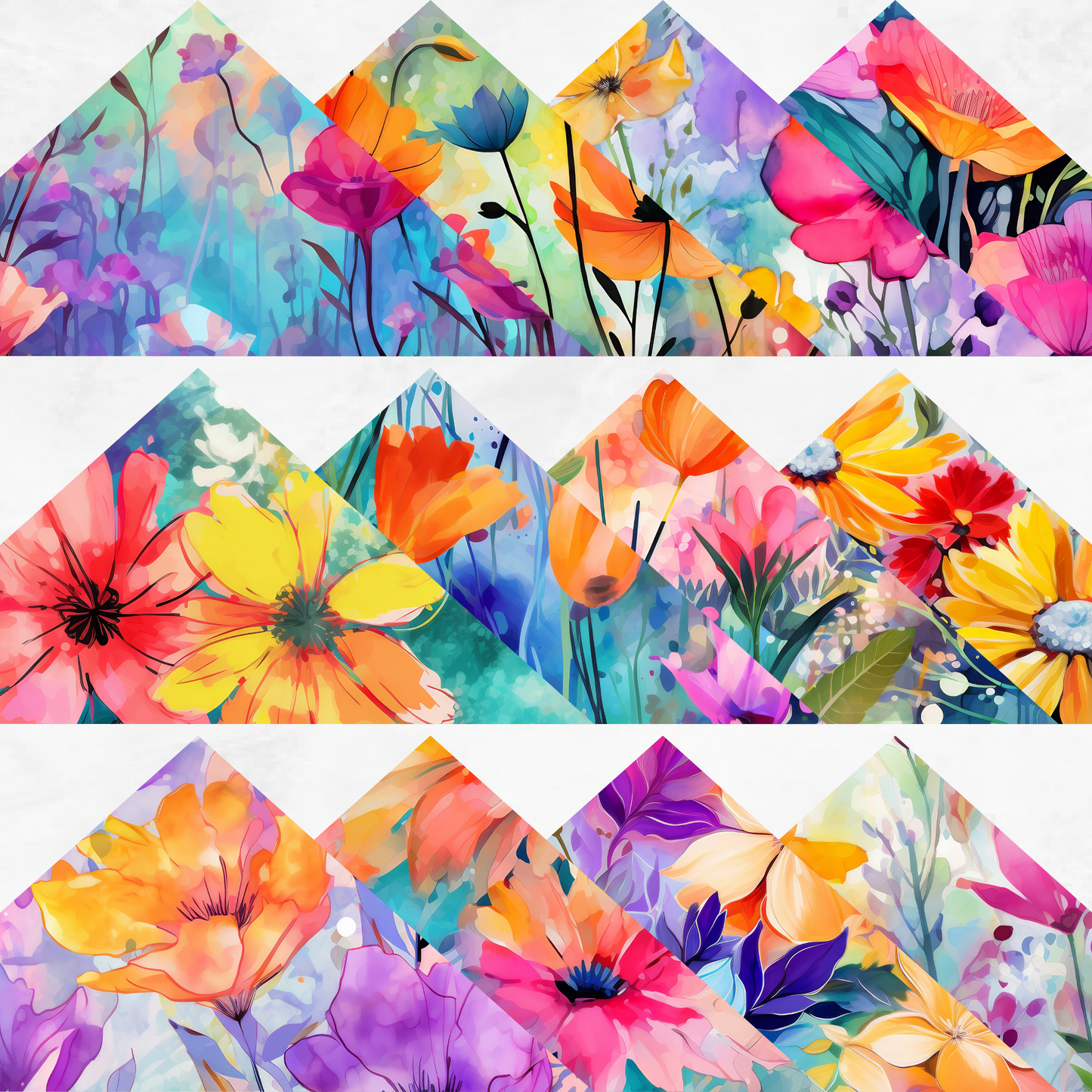 Watercolor Florals Digital Papers