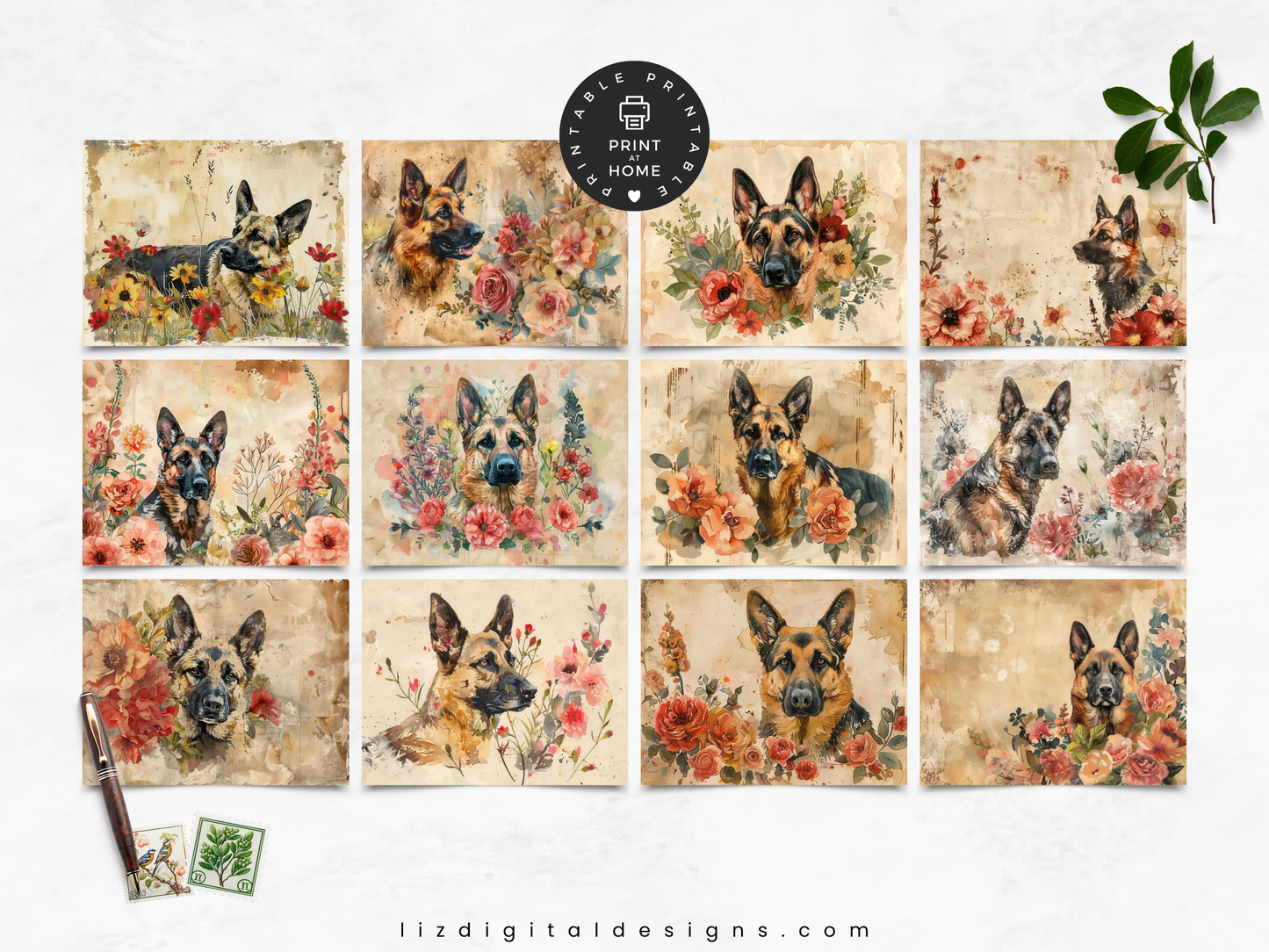 German Shepherds Vol 2 - Junk Journal & Scrapbooking Paper