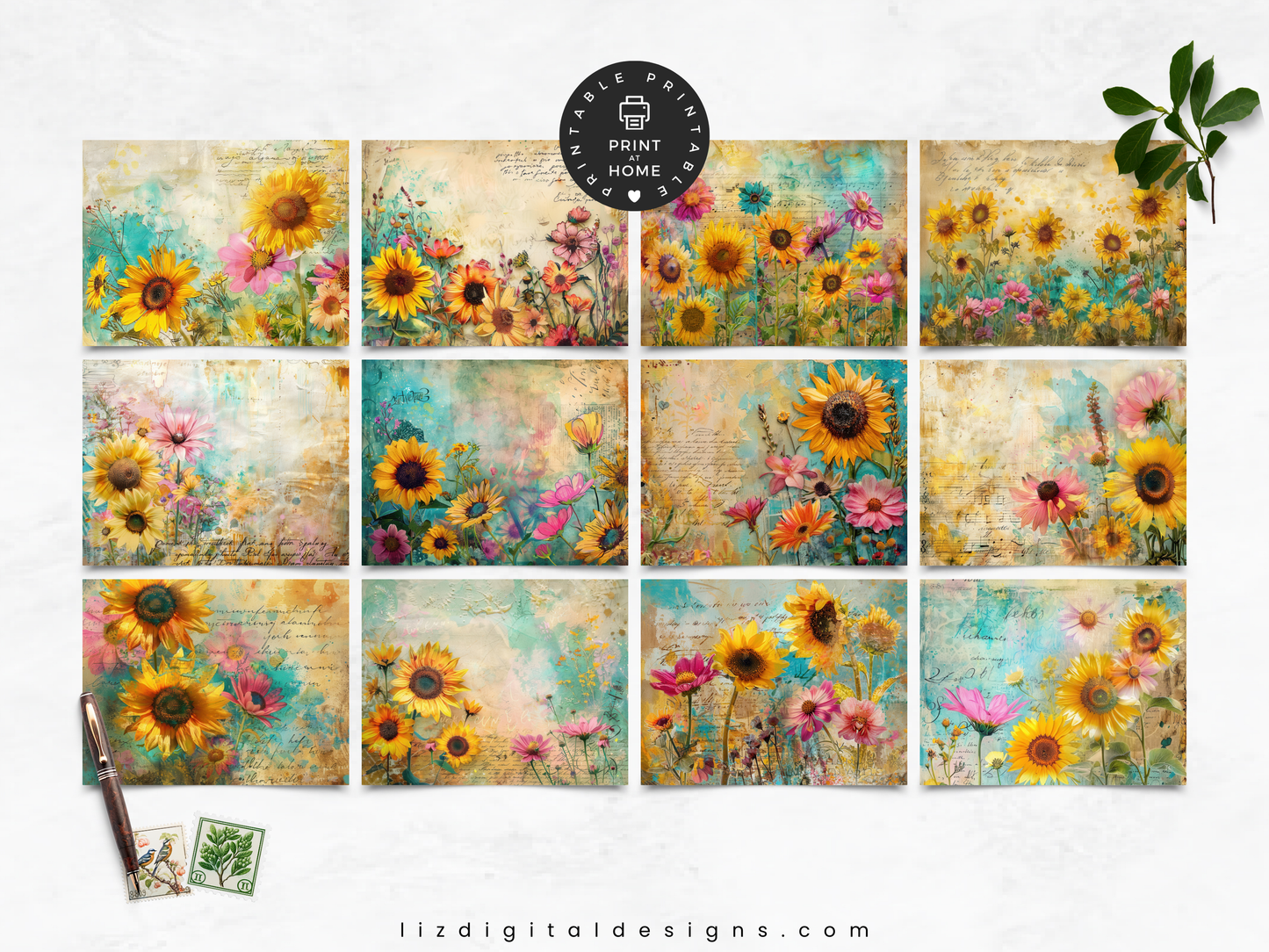 Sunflowers Vol 1 - Junk Journal & Scrapbooking Paper