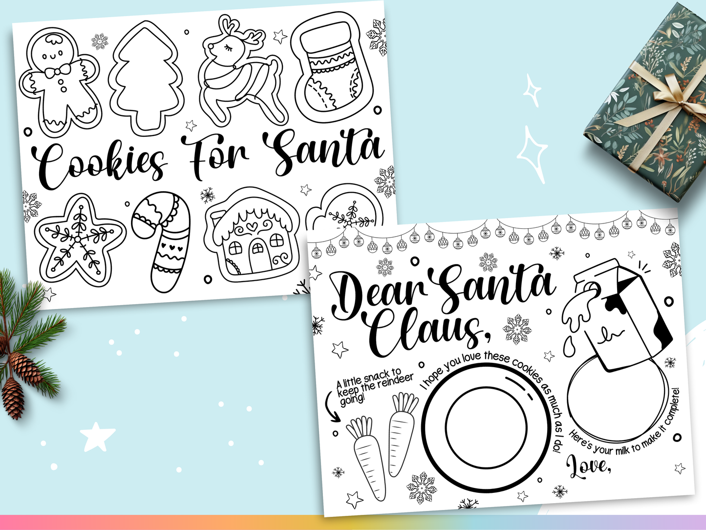 Santa Christmas Cookie Placemat