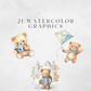 Blue Baby Bear Clipart Pack