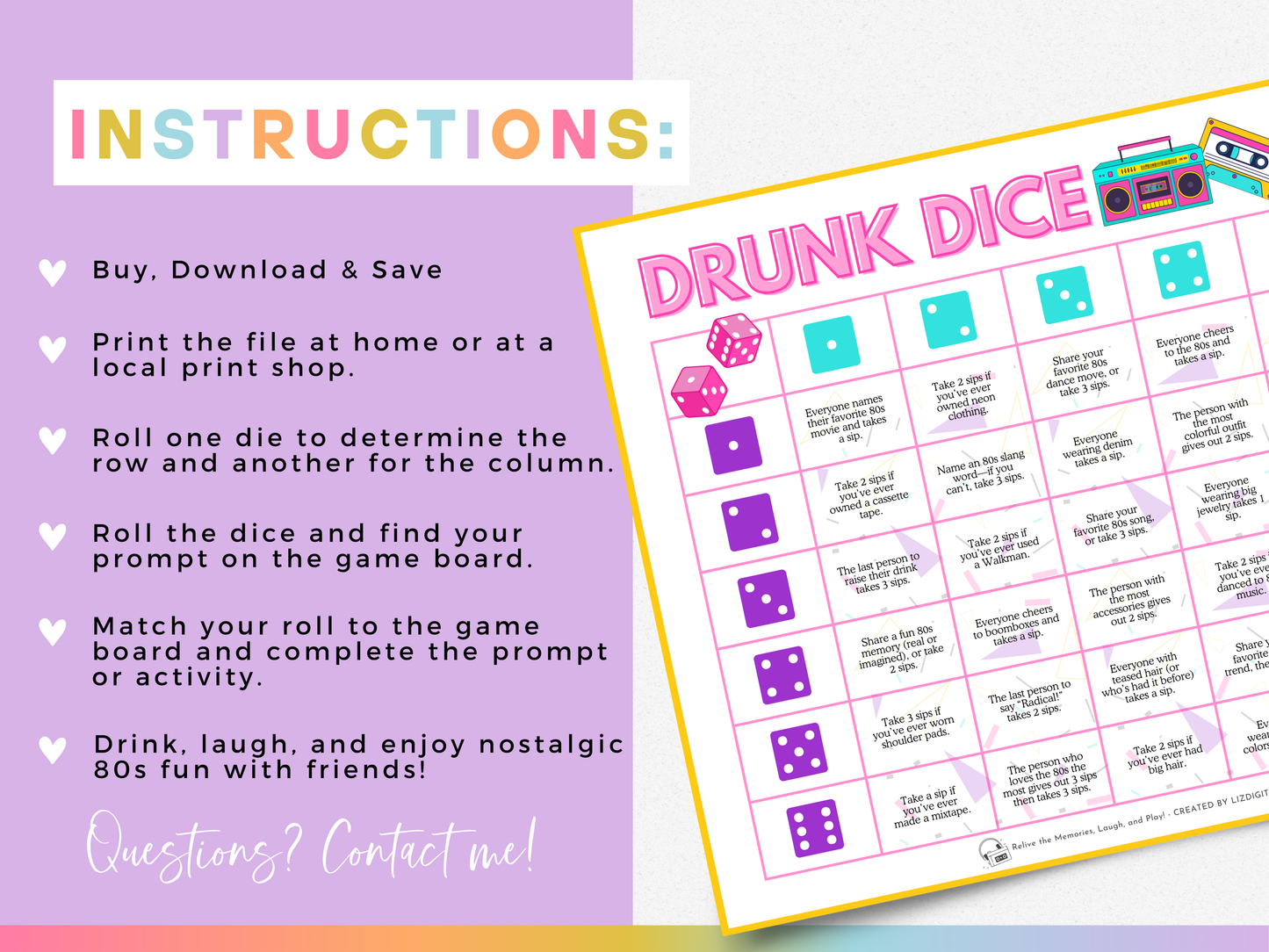Drunk Dice - Born in 1985 Edition