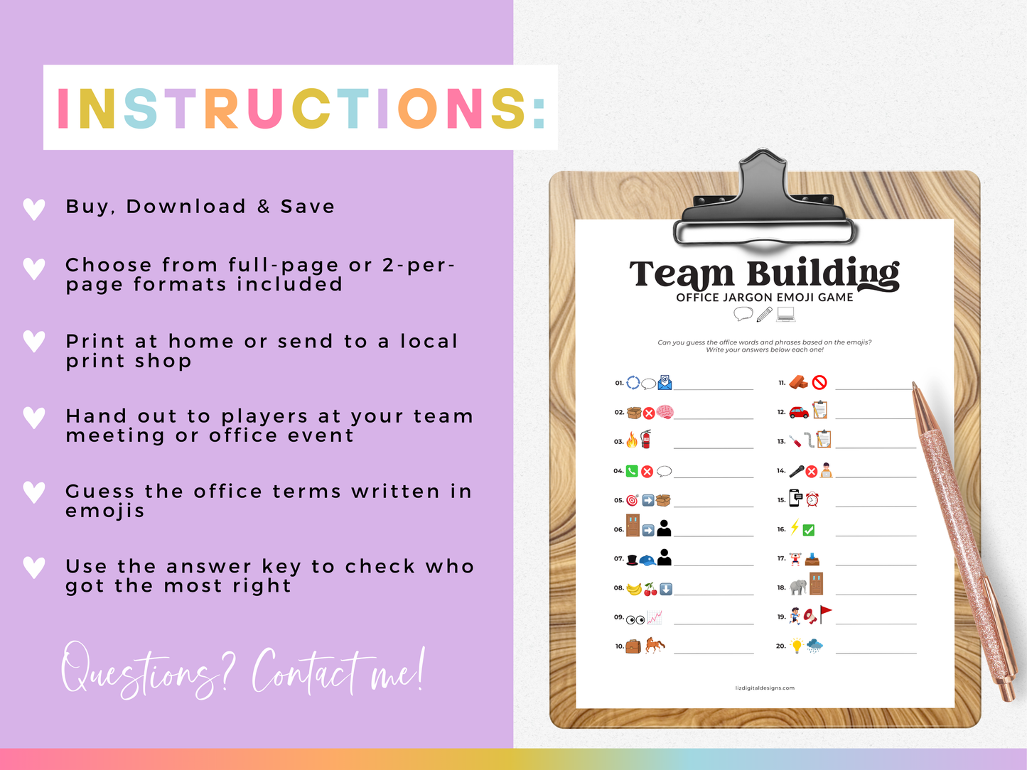 Team Building Office Jargon Emoji Game