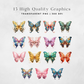 Celestial Skies Butterflies Clipart Pack