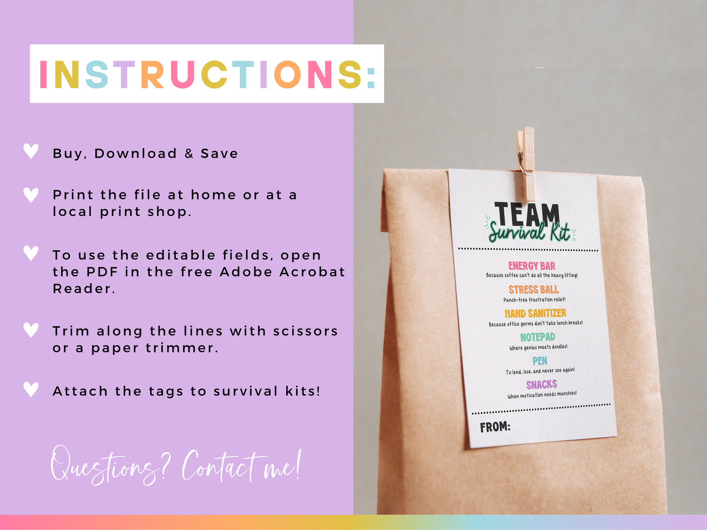 Team Survival Kit Tags