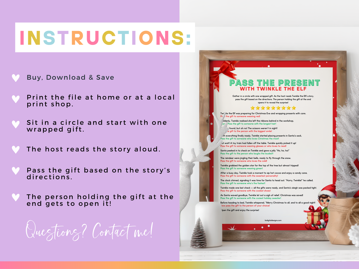 Pass the Present Game with Twinkle the Elf