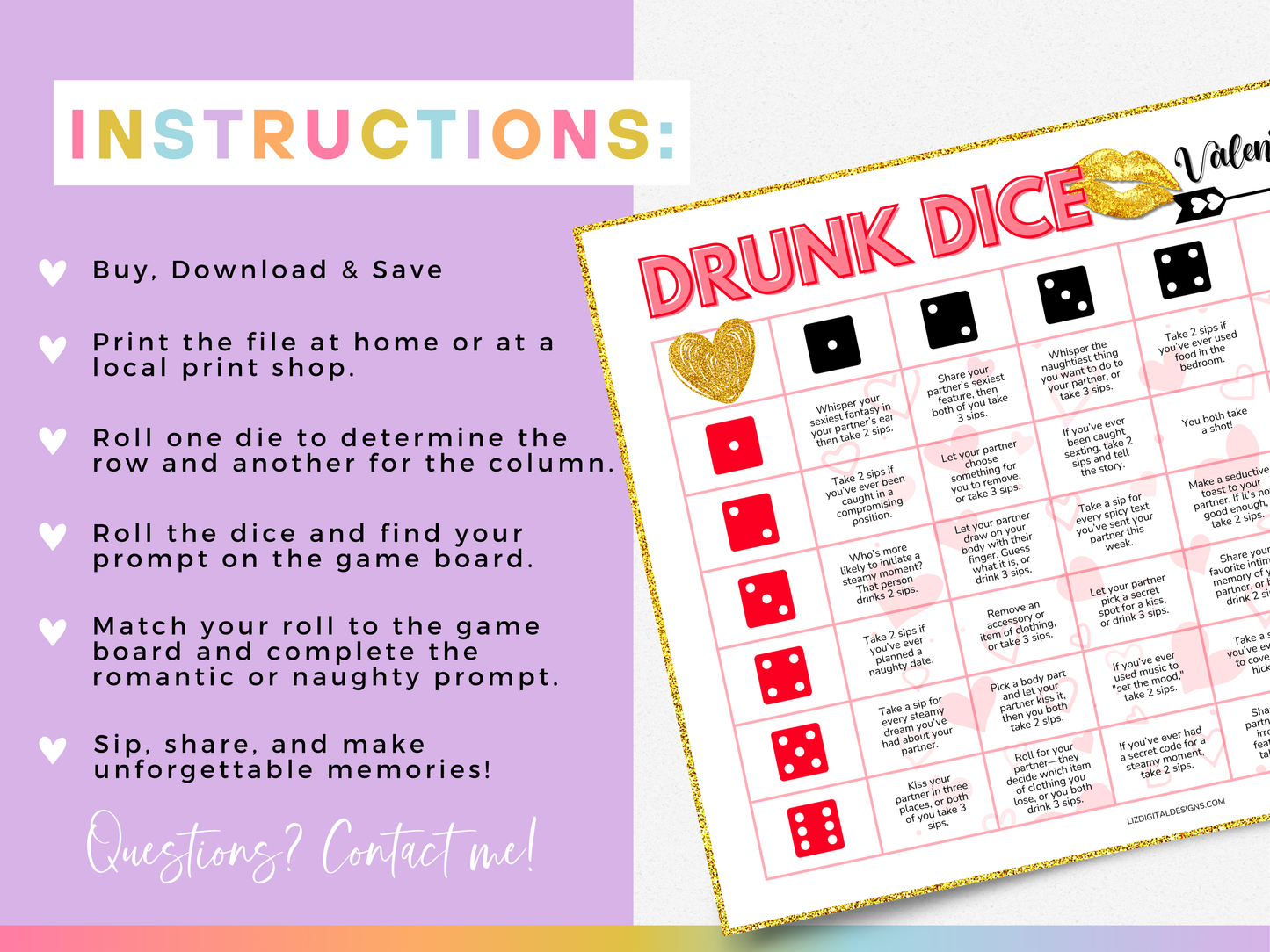 Drunk Dice - Naughty Valentine's Day Edition
