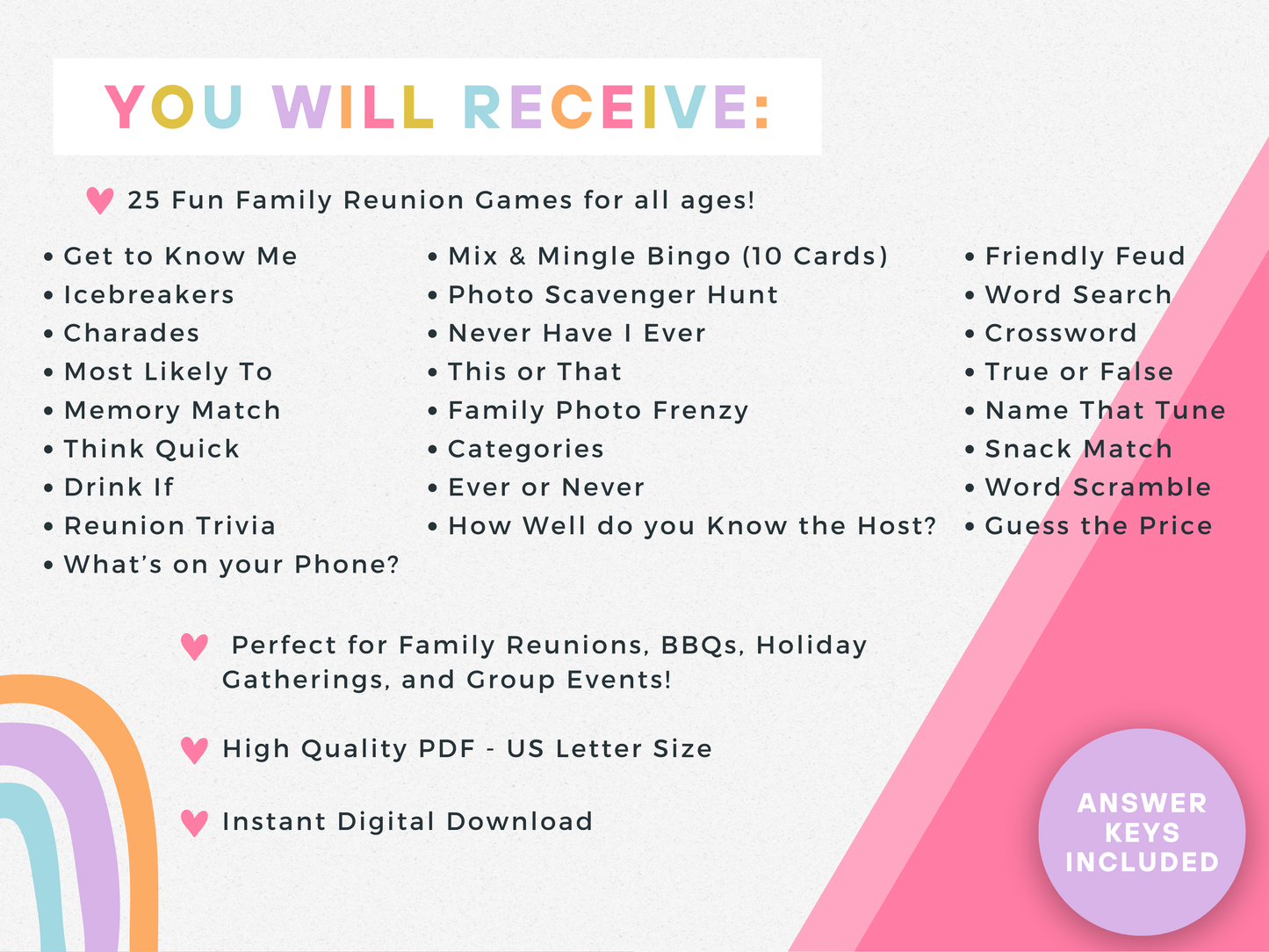 Family Reunion Party Game Pack (25 Games)