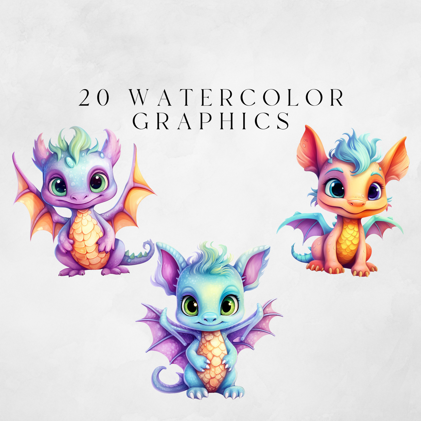 Baby Dragons Clipart Pack