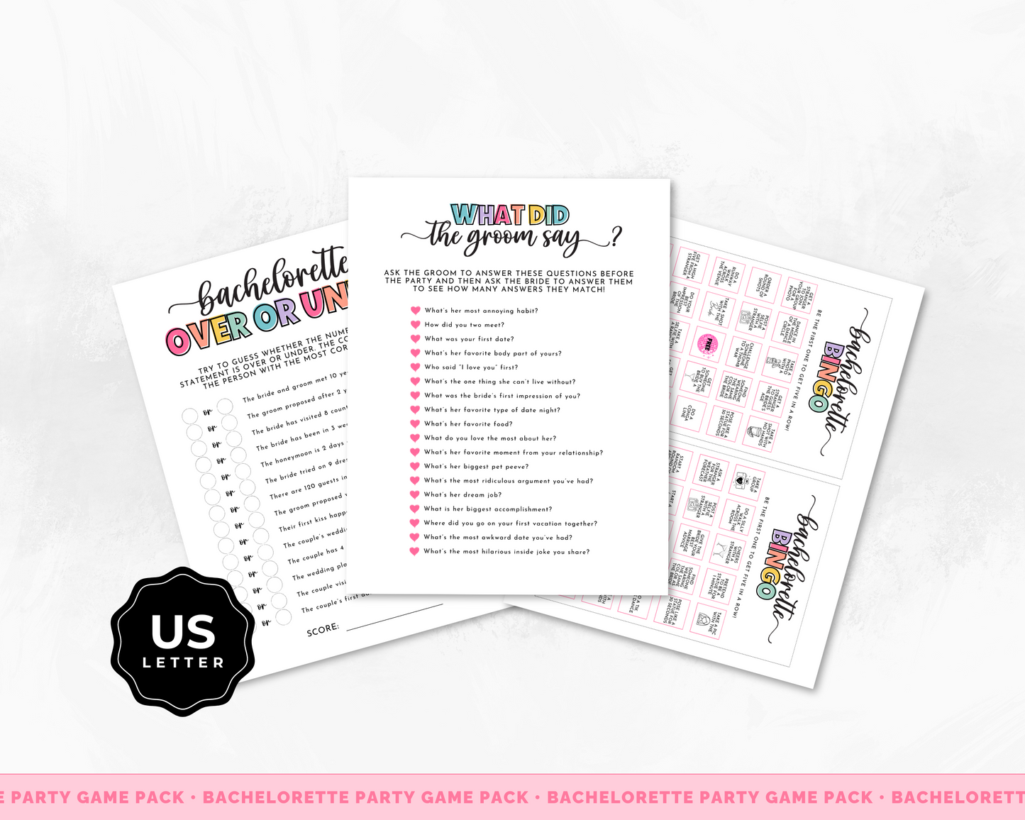 Bachelorette Party Game Pack (15 Games)