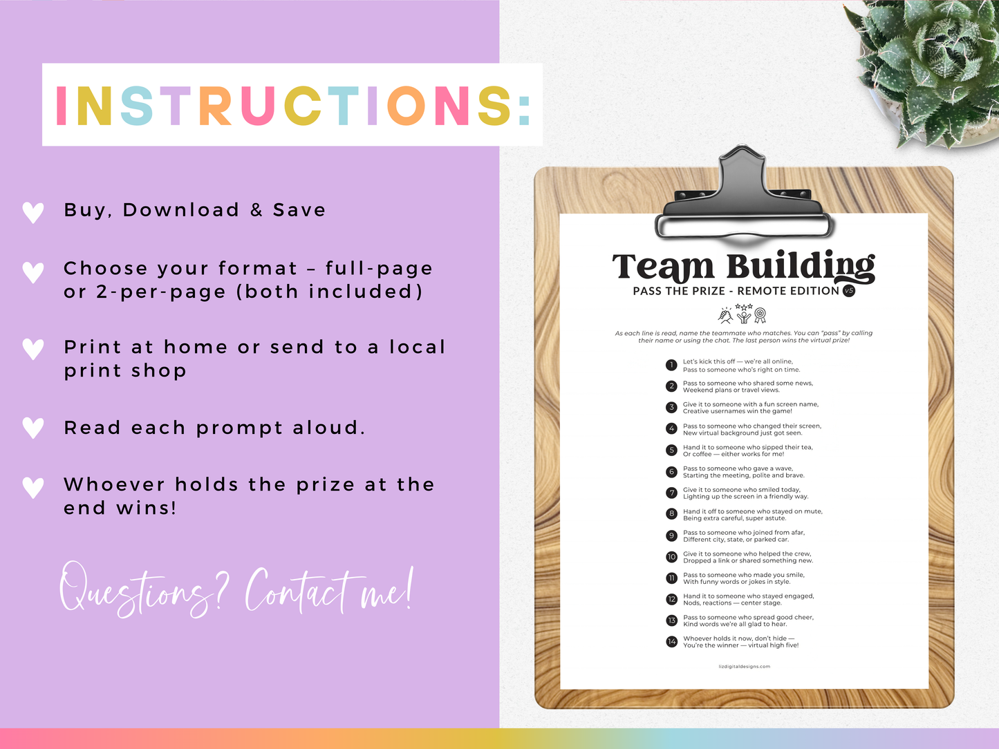 Team Building "Pass the Prize" Game Bundle