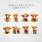 Baby Highland Cows Clipart Pack