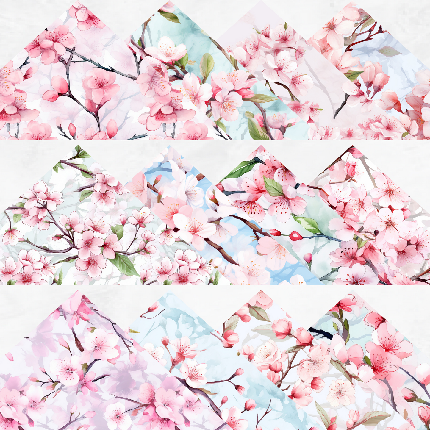 Sakura Branches (Cherry Blossom) Digital Papers