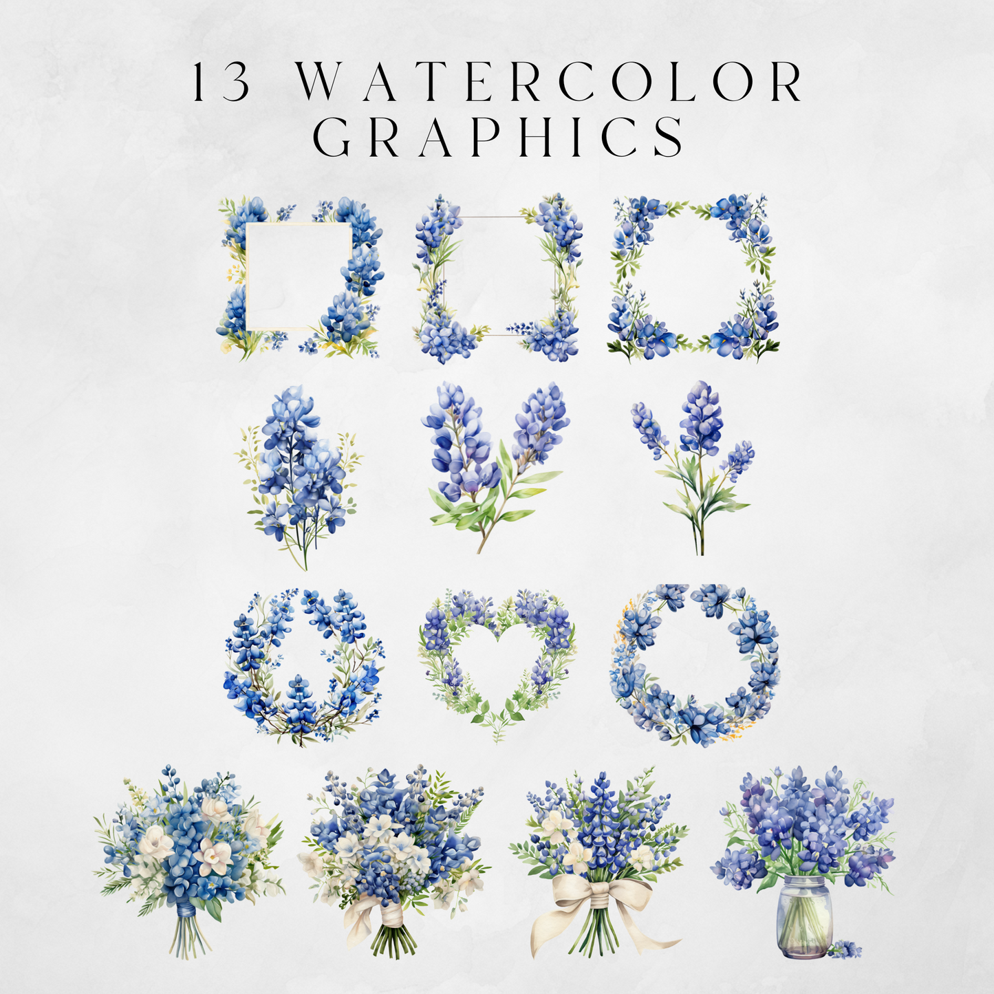 Texas Bluebonnets Clipart Pack