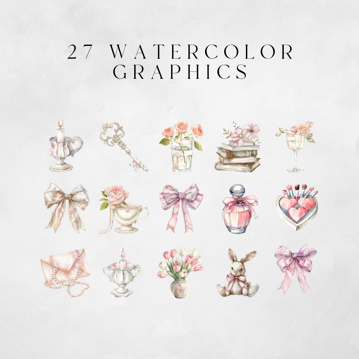 Watercolor Coquette Clipart Pack