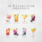 Mocktails & Garnish Clipart Pack