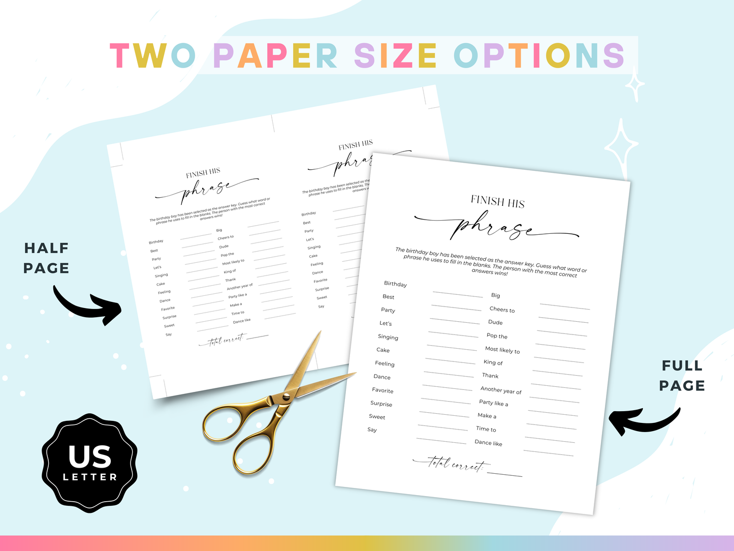 Born in 1936 - Birthday Party Game Pack for Him