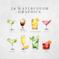 Watercolor Cocktails Volume 2 Clipart Pack