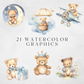 Blue Baby Bear Clipart Pack