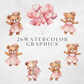 Pink Baby Bear Clipart Pack