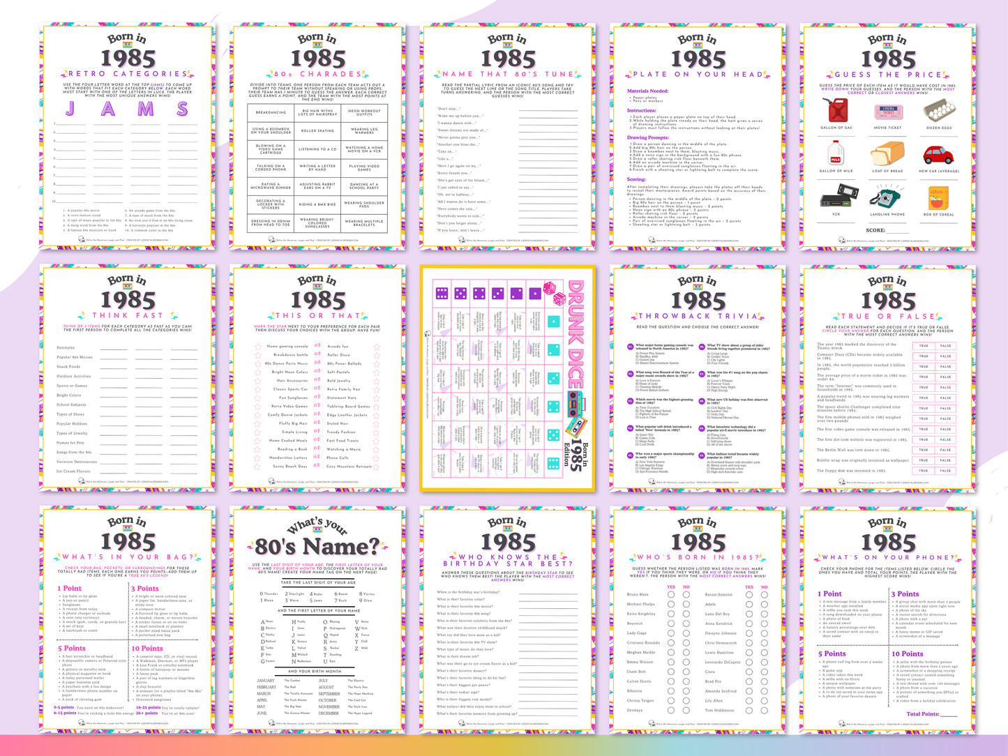 Born in 1985 Party Game Pack