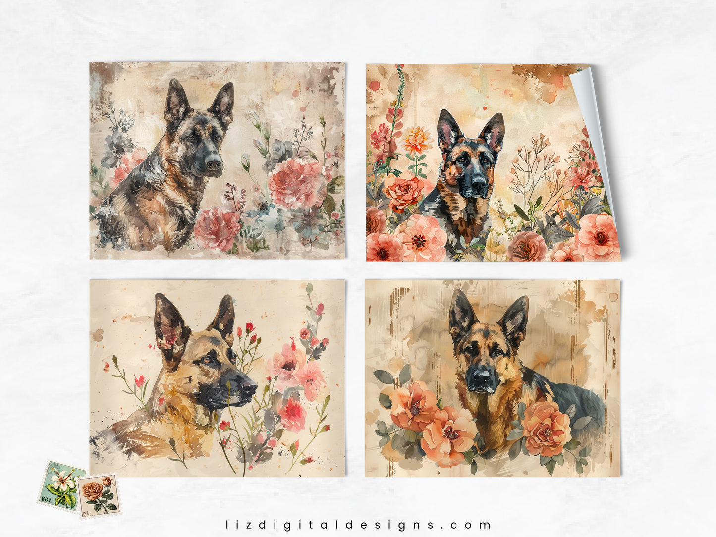 German Shepherds Vol 2 - Junk Journal & Scrapbooking Paper