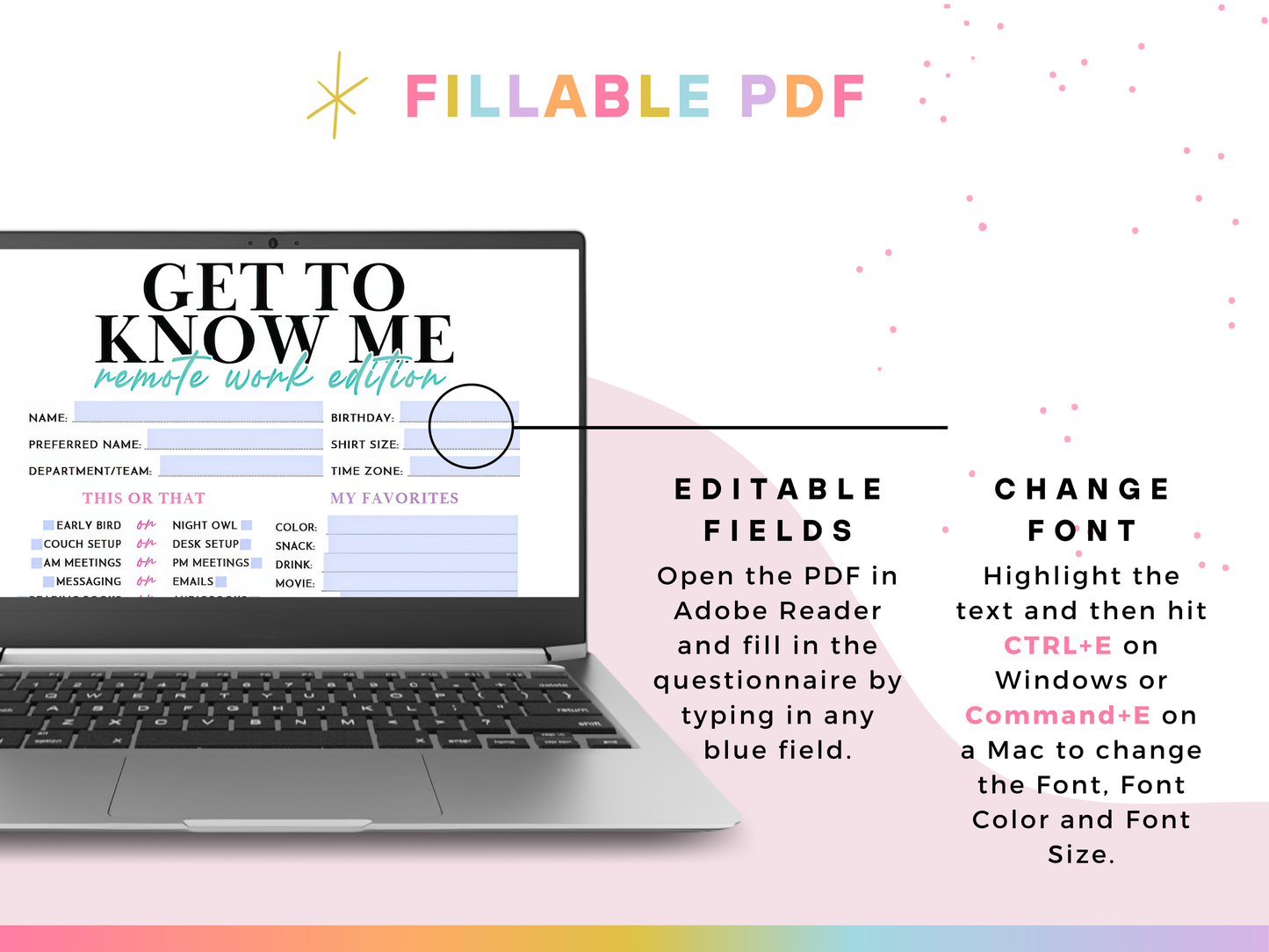 Get to Know Me Questionnaire (Remote Work Edition)