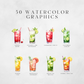 Mocktails & Garnish Clipart Pack