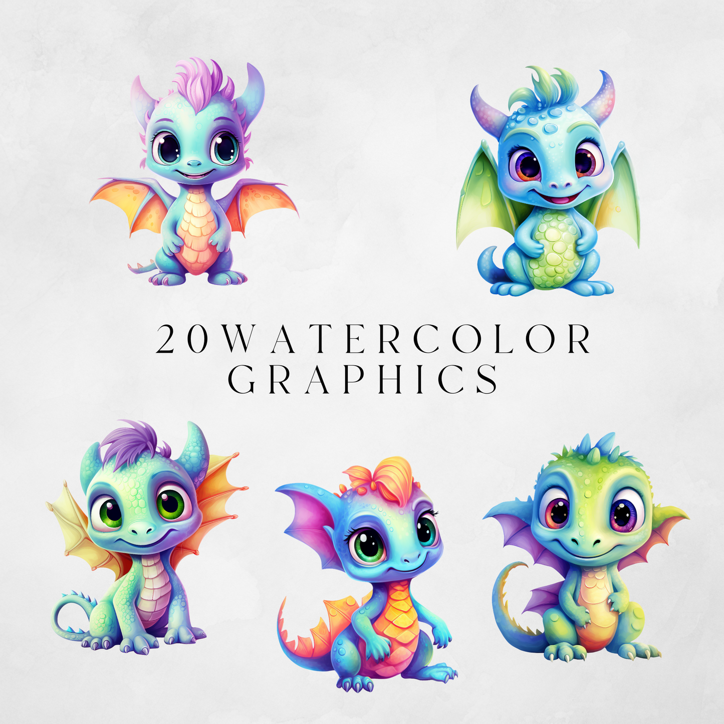 Baby Dragons Clipart Pack