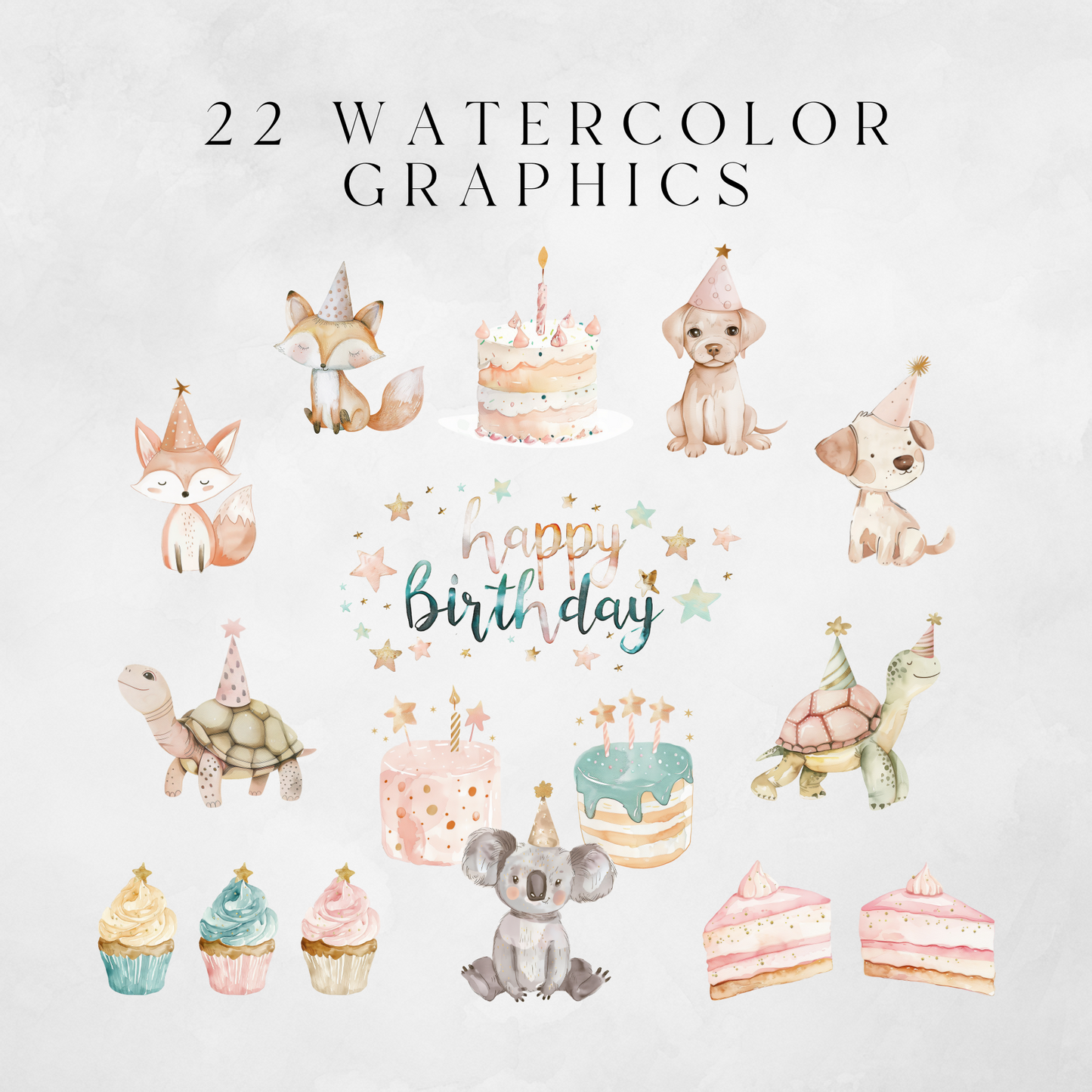 Birthday Animals Clipart Pack