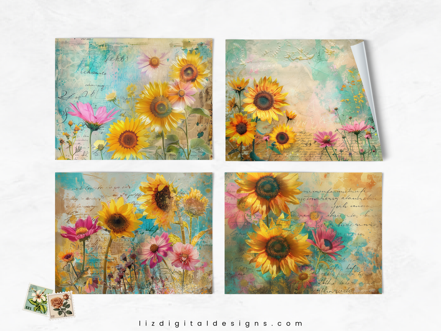 Sunflowers Vol 1 - Junk Journal & Scrapbooking Paper