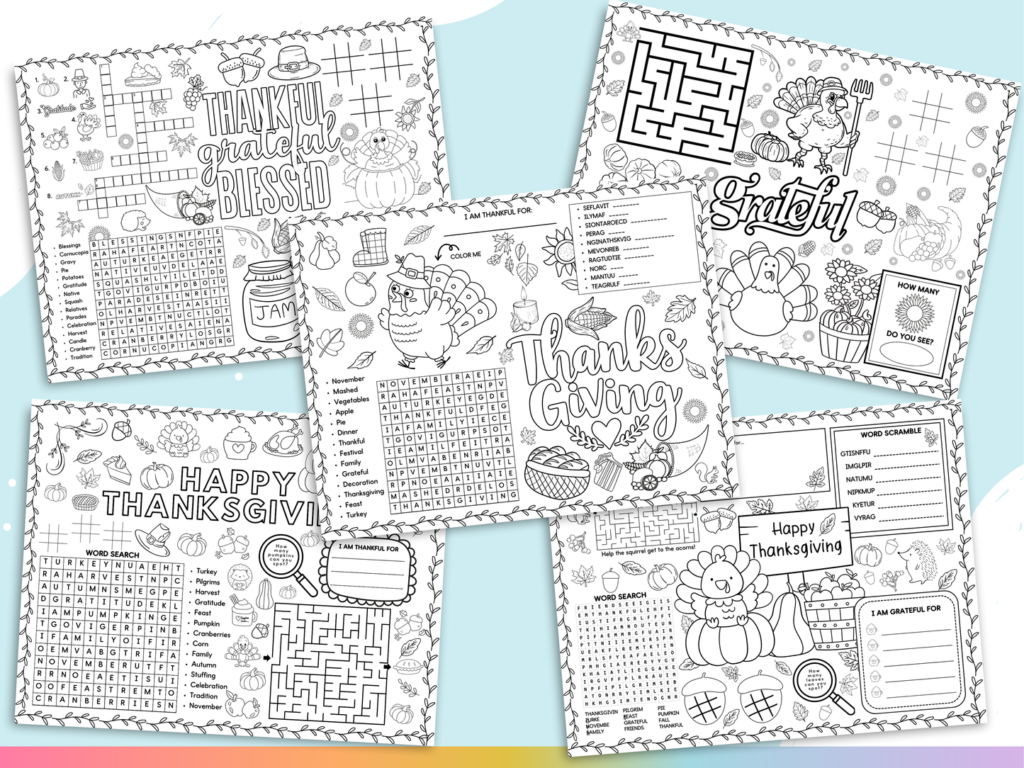 Thanksgiving Activity Placemats