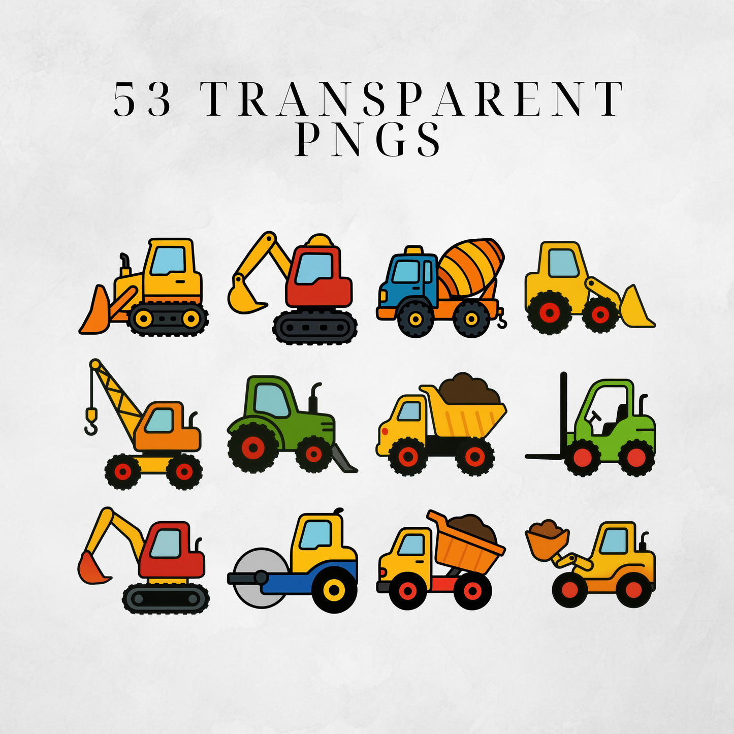 Construction Birthday Party Clipart Pack