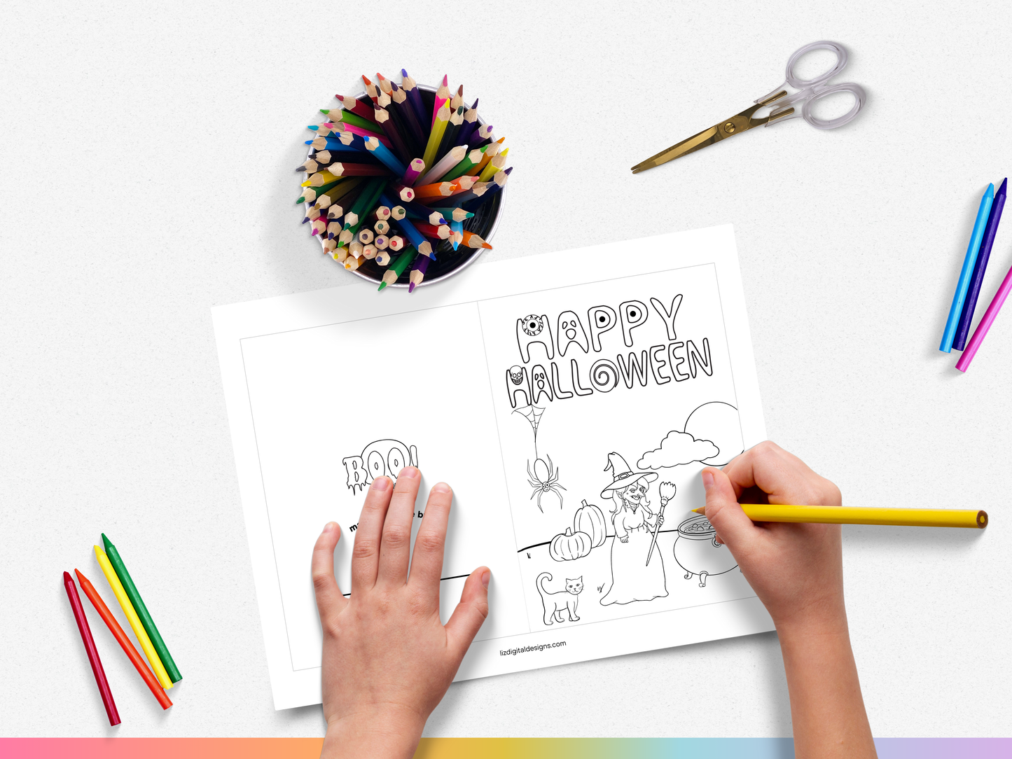 Halloween Coloring Card