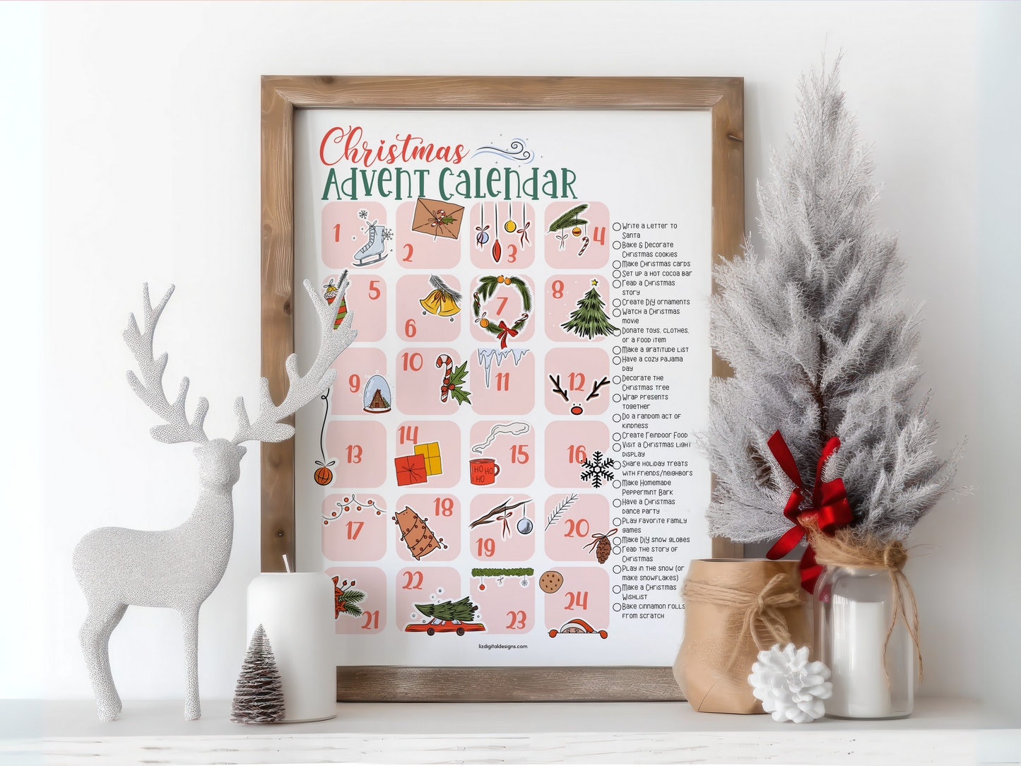 Christmas Countdown Advent Calendar (Pink)