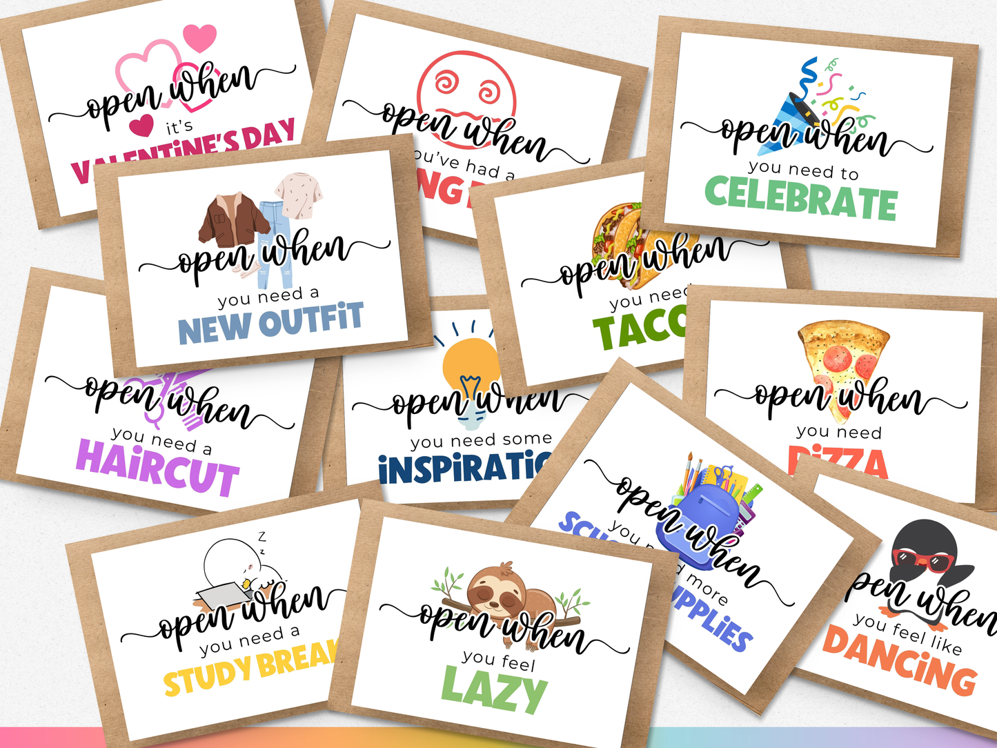 "Open When" Labels for College Students