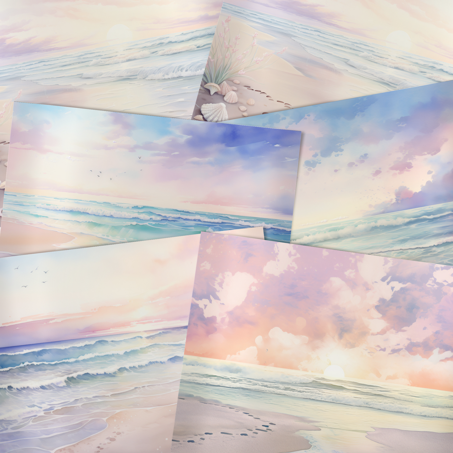 Pastel Beach - Junk Journal & Scrapbooking Papers